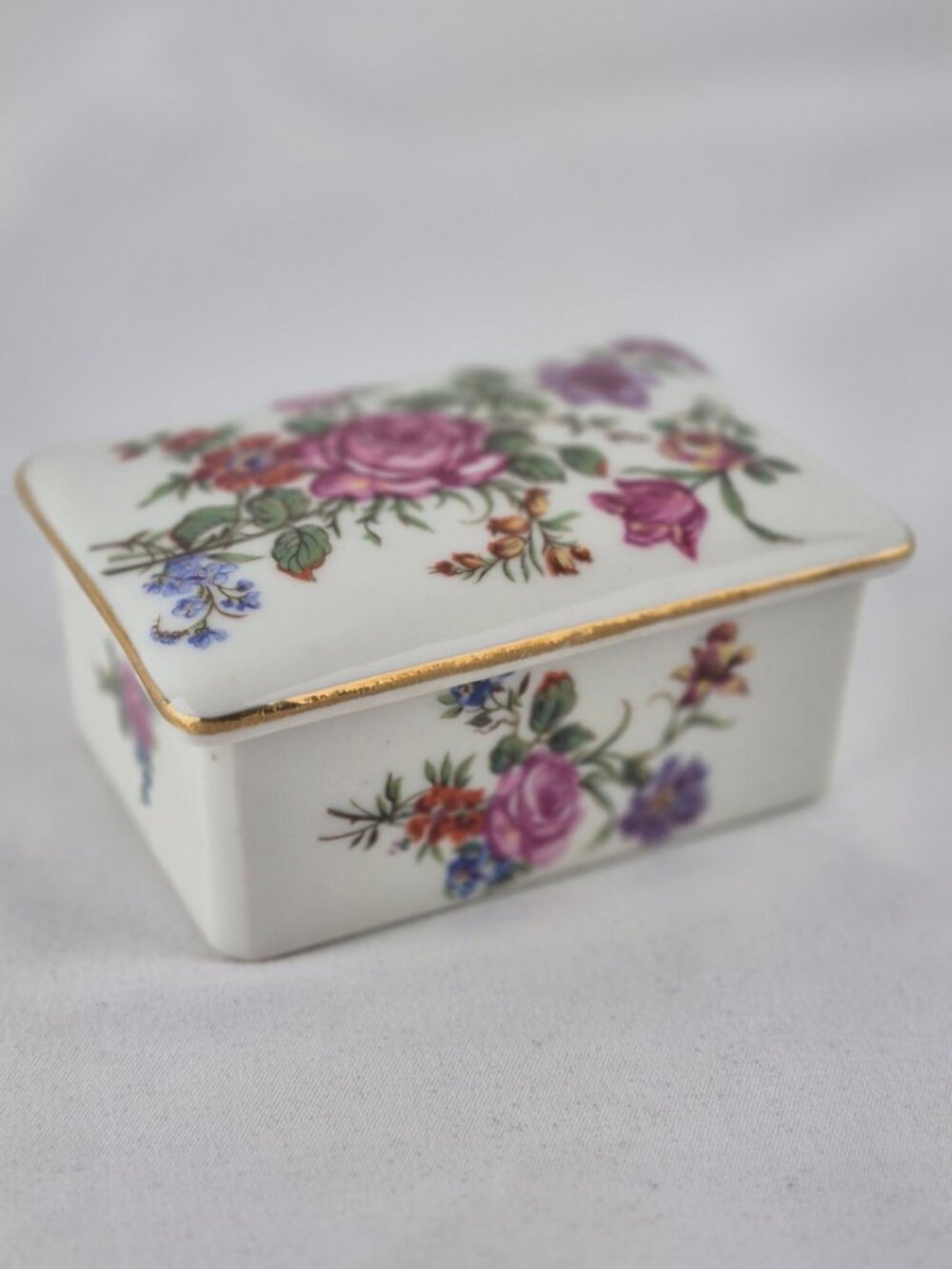 Vintage Paul's Limoges France Porcelain Lidded Trinket/Cigarette Box France
